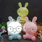 USB LED Night Light Cute Rabbit Bedside Desk Table Lamp Touch Christmas Kid Gift