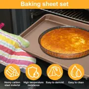 2 Pcs Baking Sheets Carbon Steel Cookie Sheets Nonstick Baking Sheet Pan qrs*/