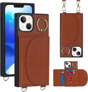 for iPhone 13 Case for iPhone 14 Case (6.1") Flip Leather Wallet Card Slots Back
