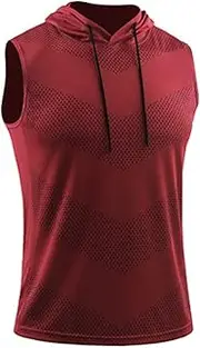 [Maiyifu-GJ] Men's Fitness Gym Quick Dry Loose Vest Hoodies Muscle Tank Tops Sleeveless Workout Athletic T Shirts