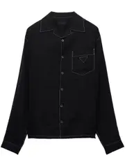[Prada] linen shirt L Black