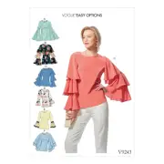 Misses' Princess Seam Tops with Flared Sleeve Variations Sewing Pattern, 14-1...