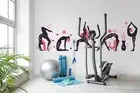 3D Abstract Yoga Woman Sun Moon Self-adhesive Removeable Wallpaper Wall Mural