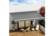 Instahut Retractable Folding Arm Awning Manual Sunshade 4Mx2.5M Grey