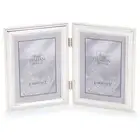 Lawrence Frames 510745D Silver Plated Double Bead Hinged Double Picture Frame, 4