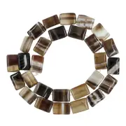 15.7" Banded Agate Flat Rectangle 10x14mm Beads #54140