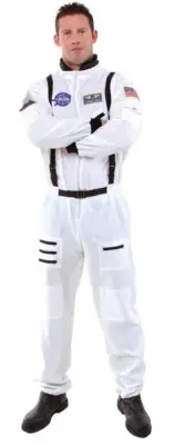 Astronaut Adult NASA Costume White Space Jumpsuit Underwraps 29362 Mens