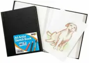 A6 Black Hardback Sketch Book Casebound 80 Page 110gsm Artist Drawing Journal