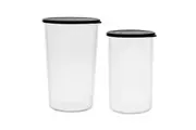 2pc Bamix Plastic Beakers Kitchen Jug Food Container Organiser w Lid Clear