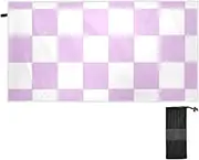 Amooorous Purple and White American Plaid Welcome Mat Outside Entry 31" x 70" Non-Slip Rubber Backing and Washable Bath Rugs for Holiday Decorative Entrance Porch Outdoors