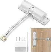 Automatic Door Closer, Spring Door Closer White Automatic, Adjustable, Easy to Install. Door Closer, Hinged Doors Can be Converted to Self-Closing. for Residential and Light Commercial Use-White
