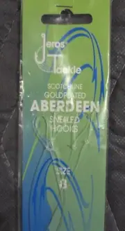 24 Cards Of 5 Lines (120 Lines) Jeros Tackle Amberdeen Snelled Hooks - Size 8 A3