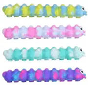3D Caterpillar Tye Dye Pop-it Fidget Toy Push Bubble Sensory Stress Relief 5 Pc