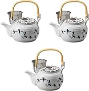 Set of 3 Somotsuke Arabesque U 8 Earthen Bottle [6.3 x 4.7 inches (16 x 12 cm) 1350cc] | Arita Yaki Pot, Setomonohonpo