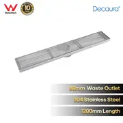Decaura Tile Insert Linear Shower Grate Floor Waste Drain Stainless Steel 1200mm
