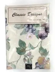 Vinyl Flannel Back Tablecloth, 52"x52" Square Fresco Fruits Elrene Home Fashions