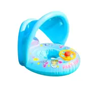Baby Swim Ring Inflatable Seat with Sunshade(Blue)