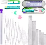 86 Pcs Beading Needles Set,6 Sizes Big Eye Seed Bead Needles,Long Straight Beadi
