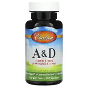 Carlson, Vitamin A & D, 300 Soft Gels
