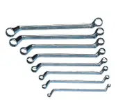 Wurth Double-End Box Wrench Set, Deep Offset – 8 Piece Metric, POWERDRIV Bi-Hex, Chrome Vanadium Steel