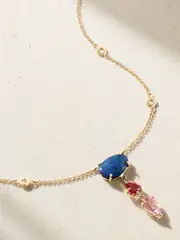 [Jacquie Aiche] Jacquie Aiche - Triple Step 14-karat Gold Tourmaline, Opal And Diamond Necklace - One size One size Gold
