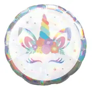 Unicorn Party Holographic Iridescent 45cm Foil Balloon