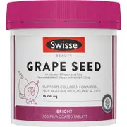 Swisse Beauty Grape Seed Extract 14250mg, 300 Vegan Tablets with Vitamin C