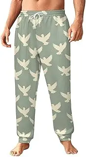 [Generic] Men's Sweatpants, Minimal Dove Illustration-1, Polyester Joggers, Sweatpants Jogging Pants for Workout Running
