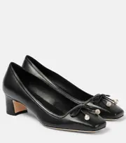 [Jimmy Choo] Jimmy Choo Elme 45 embellished leather pumps AU 4.5 black