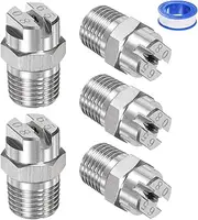 uxcell 5-Pack Flat Fan Spray Tip, 65 Degree 1/4BSPT Male Stainless Steel Pressure Washer Nozzles Cleaner Nozzle Replacement W Sealing Tape for Water Guns (1.8mm Orifice)