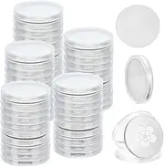 WEBEEDY 50 PCS Blank Challenge Coin Engraving Blanks Coins Metal Stamping Blank Coin 40 mm/1.57 Inch Round Tags Threaded Edged Coin with Acrylic Protection Box for DIY Crafts Engraving,Silver