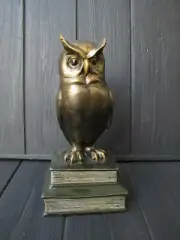 OWL Bronze statue sculpture figure h 22 sm Free shipping