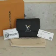 NEW Louis Vuitton Capucines XS Taurillon Leather Black Pink Zoe Wallet $855+TAX