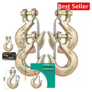 Heavy-Duty 1/2" Clevis Slip Hook with Safety Latch - 4 Pack, 22000LBs Capacity