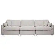 Millie 4-Seater Fabric Modular Sofa - Warm Light Grey
