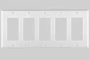 NEW Decorator Five 5-Gang Wall Plate Cover White Decora GFCI Lexan Unbreakable