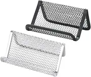HOODANCOS 2Pcs Business Card Holders Sleek Name Card Stands Compact Card Display Racks for Office Desk Organization Professional Business Card Base