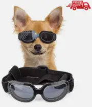 UV Protection, Adjustable Strap & Anti-Fog Pet Goggles For Cats & Dogs-Black