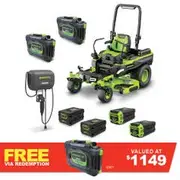 GREENWORKS 60V 54Inch 2 x 4.0Ah/2 x 8.0Ah/2 x 20.0Ah Ride On Mower Kit 7405007AU