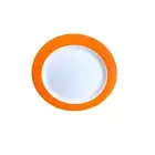 New melamine Dinner Plates Set of 2 Orange White 10.5 in Diameter