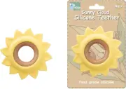 Koala Dream - CA3021D Silicone TEETHER Sun Yellow- Natural Timber and Food-Gr...