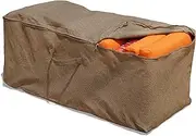 Budge P9A10BTNW3 NeverWet Hillside Patio Cushion Storage Bag, 22" H x 48" W x 18" Deep, Black and Tan Weave