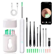 Ear Wax Remover Ear Camera Cleaning Removal Pick Tool Visual Scoop with Base-White