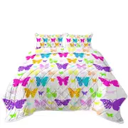 Multi Patterns Colorful Butterflies Coverlet