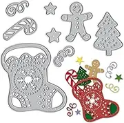 Christmas Tree Metal Cutting Dies, Christmas Sock Die Cuts for Card Making DIY Paper Scrapbooking and Photo Album Card Décor Craft Decoration