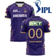 New Personalized Kolkata Knight Riders KKR Cricket Team T-Shirt IPL 2025 Size L