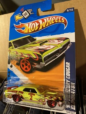 2012 Hot Wheels '69 MERCURY COUGAR ELIMINATOR NEON YELLOW KMART EXCLUSIVE