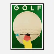 Galrie Razzia Vintage Golf Poster - Retro Sports Art Print for Home Decor, Black Frame, A4 21 x 30cm (8 x 12inch)
