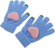 [BESPORTBLE] Pair Thermal Knit Gloves Winter Touch Screen Gloves Heart Pattern Windproof and Warm for Women