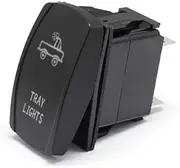 KLVN 12V 24V Rocker Switch Marine Switch Car Boat Waterproof 5Pin ON-Off Truck SPST Switch Carling with Dual LED Light Bar(Tray,Red)